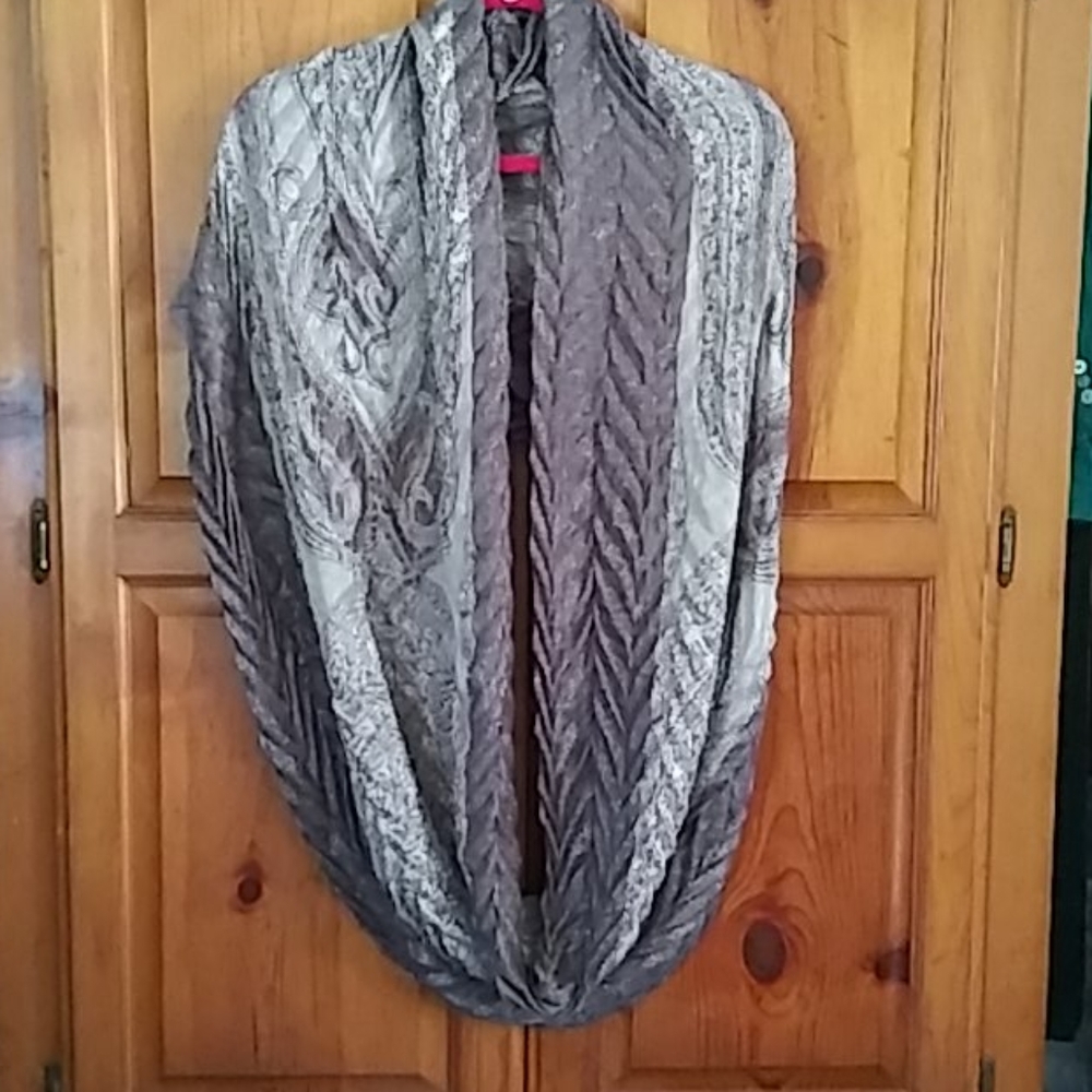 Mixit One Size Scarf Brown and Tan with Sparkles